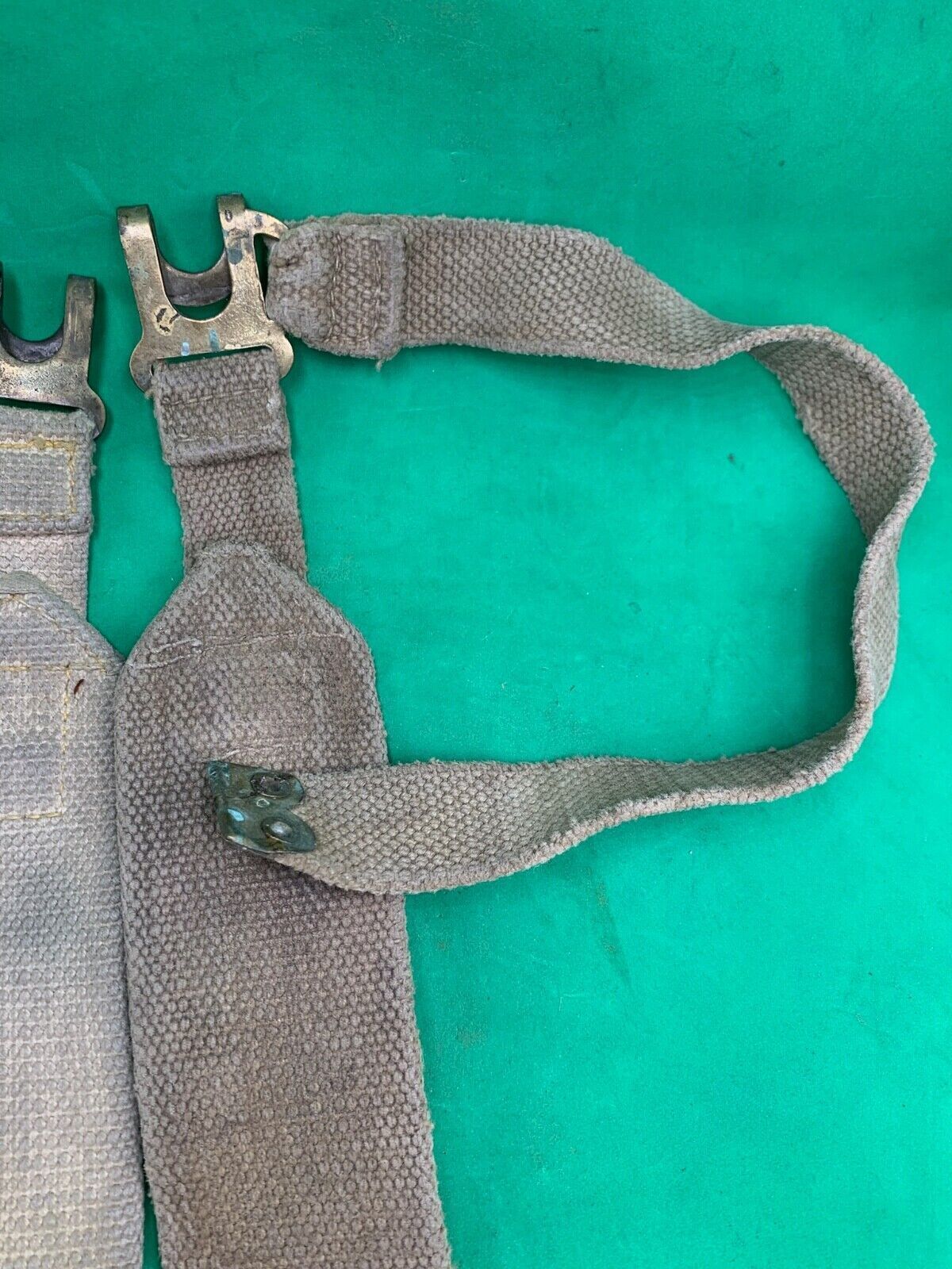 Original WW2 Pattern British Army L Straps Pair - 37 Pattern Webbing Haversack - The Militaria Shop