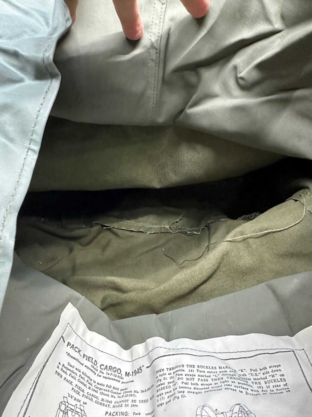 Original US Army M-1945 Field Pack Cargo Bag - WW2 Korea Vietnam - NEW OLD STOCK - The Militaria Shop