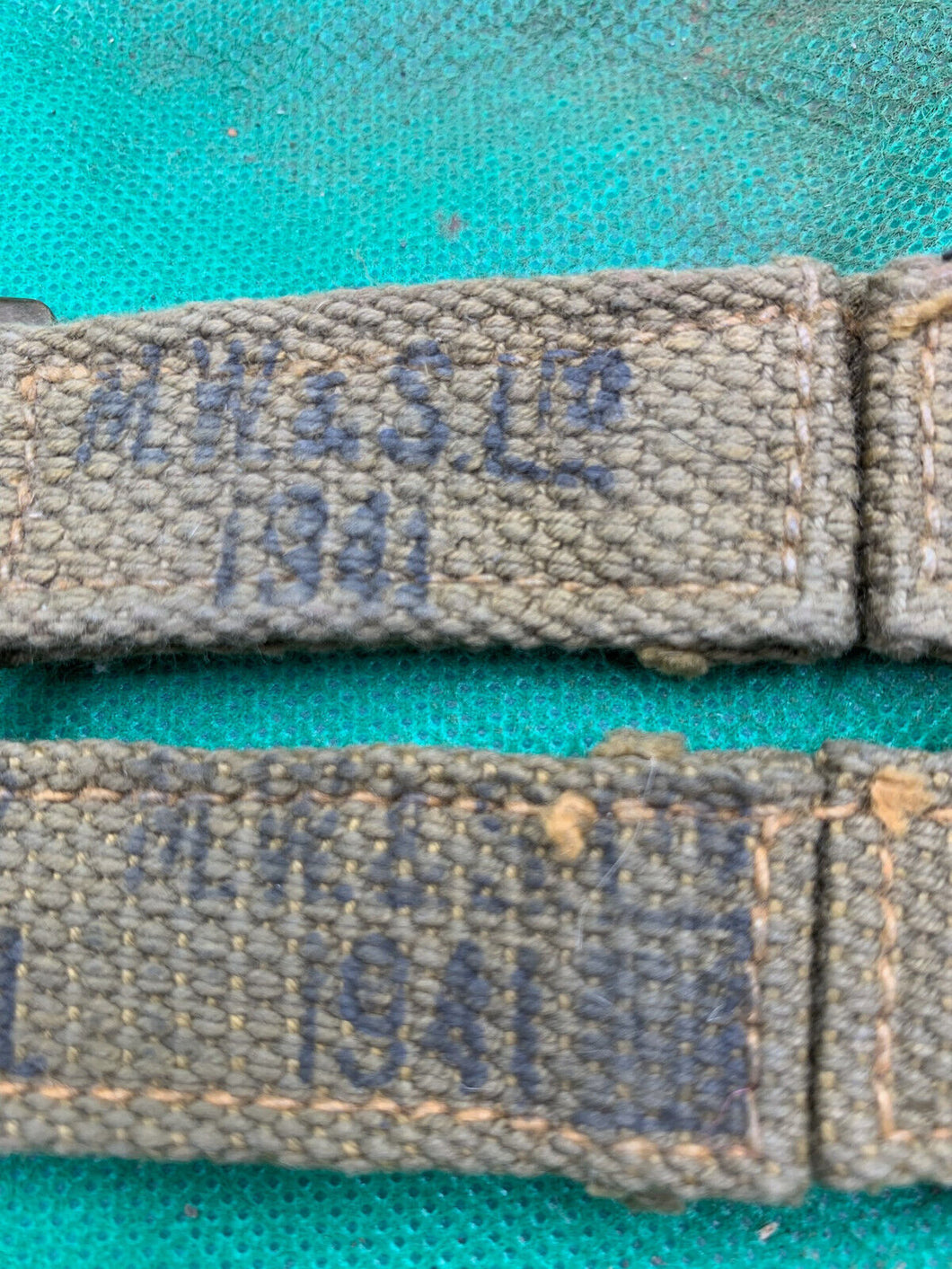 Original WW2 British Army 37 Pattern Brace Adaptors Pair - 1941 Dated - The Militaria Shop