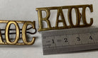 British Army WW1 RAOC Royal Army Ordnance Corps brass shoulder titles. - The Militaria Shop