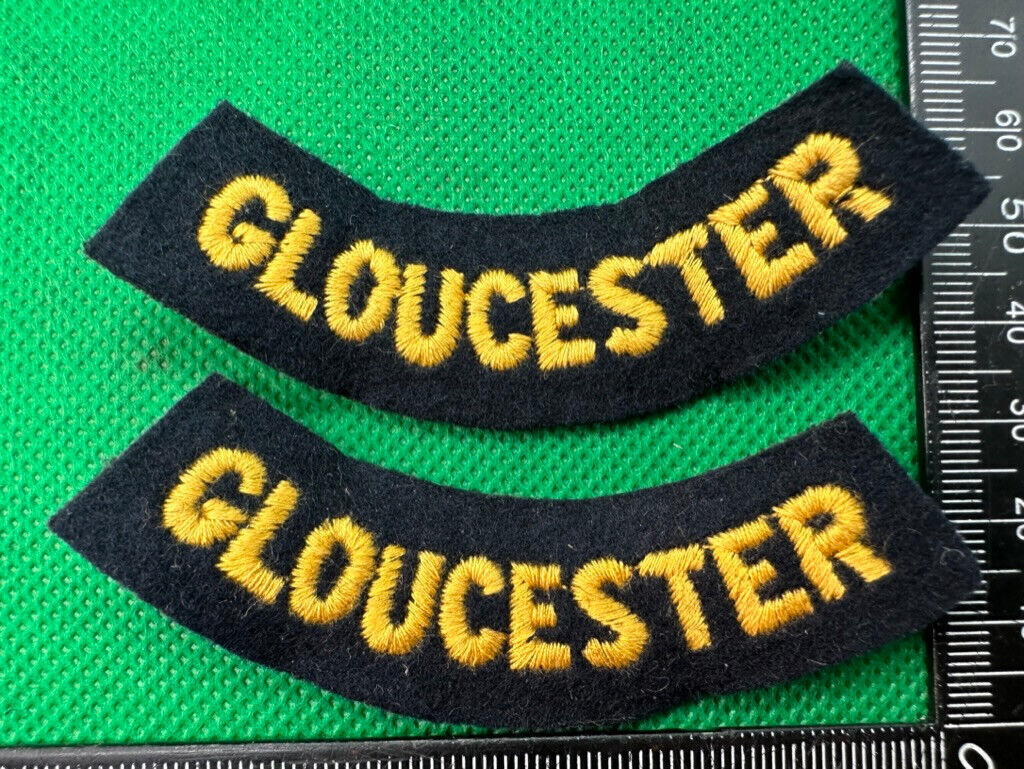 Original WW2 British Home Front Civil Defence Gloucester Shoulder Titles - The Militaria Shop