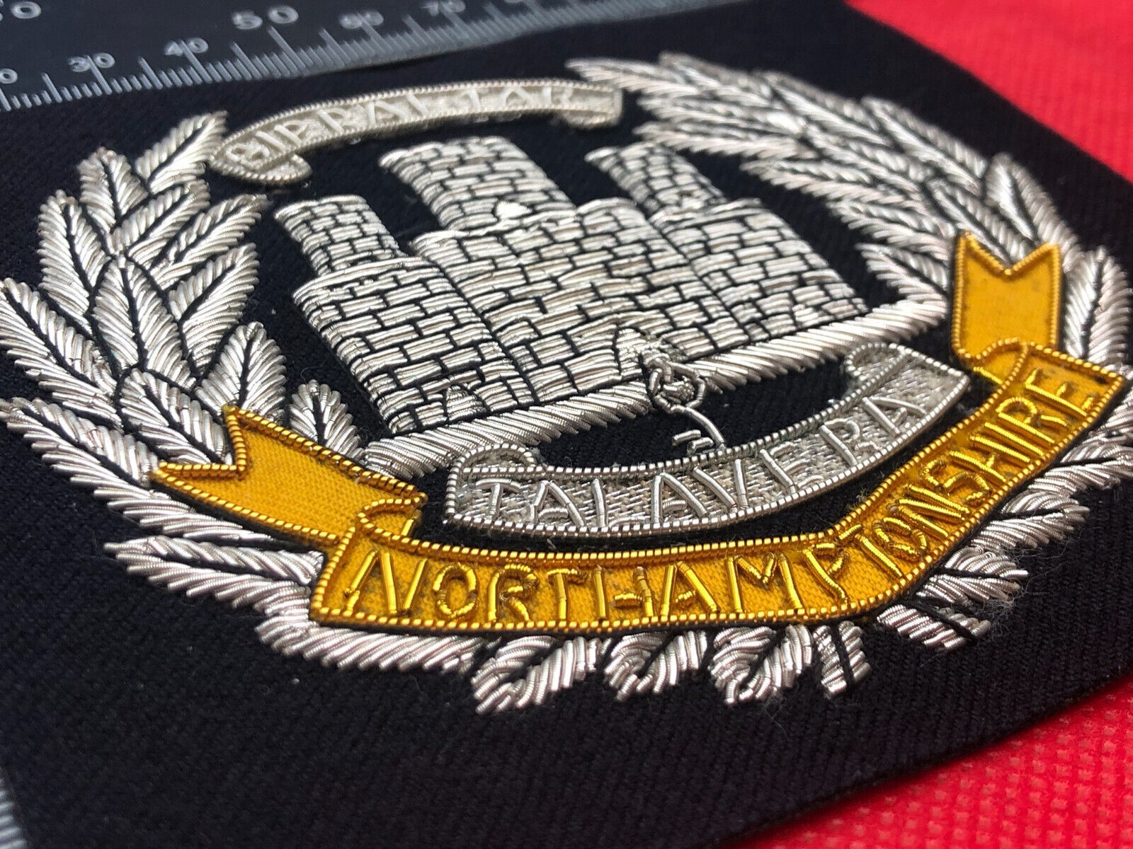 British Army Bullion Embroidered Blazer Badge - Northamptonshire Regiment - The Militaria Shop