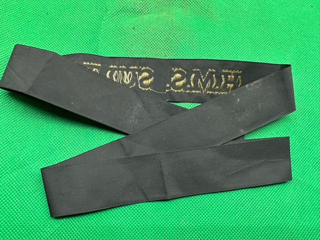 Genuine British Royal Navy H.M.S Sultan Cap Tally - Full Length - Mint Unissued - The Militaria Shop