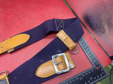 Load image into Gallery viewer, WW2 British Army Hussars Blue Canvas and Leather Belt with Fittings - The Militaria Shop
