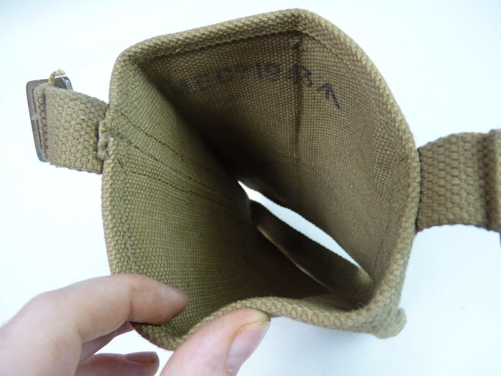 Original WW2 British Army Soldiers Water Bottle Carrier Harness - Dated 1943 - The Militaria Shop