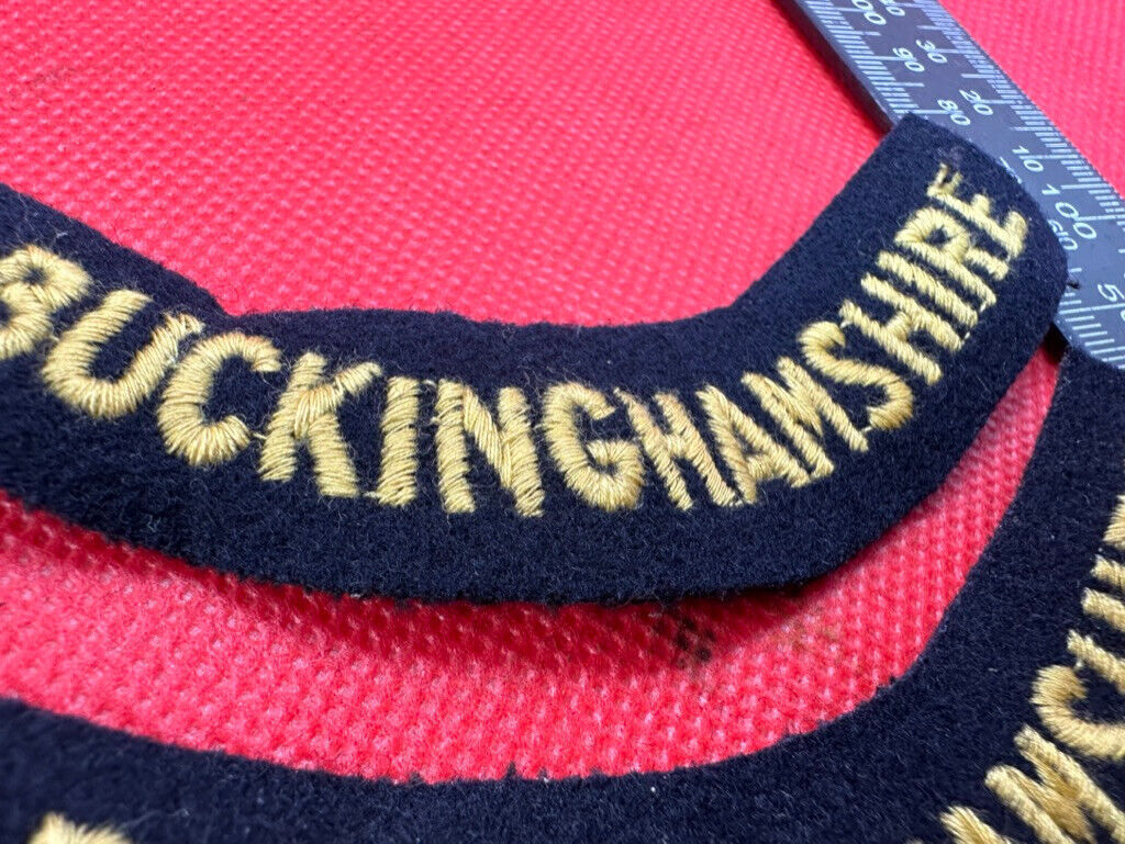 Original WW2 British Home Front Civil Defence Buckinghamshire Shoulder Titles - The Militaria Shop