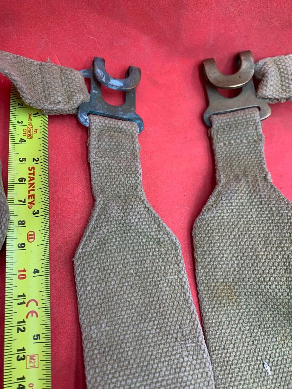Original WW2 Pattern British Army L Straps Pair - 37 Pattern Webbing Haversack - The Militaria Shop