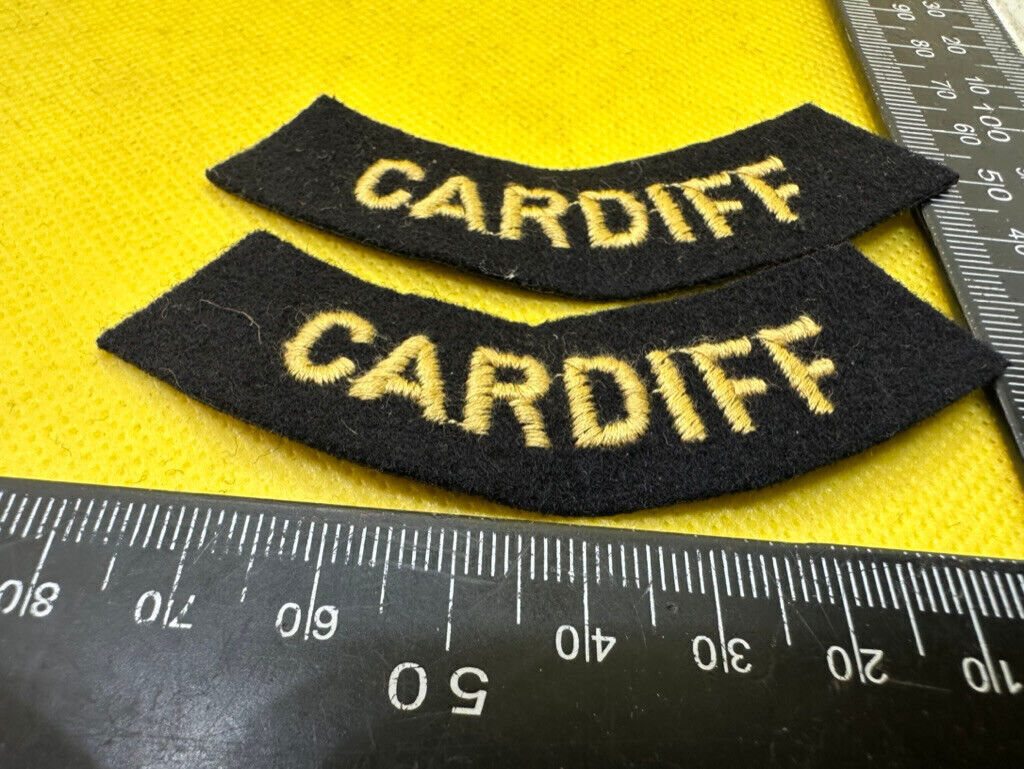 Original WW2 British Home Front Civil Defence Cardiff Shoulder Titles - The Militaria Shop