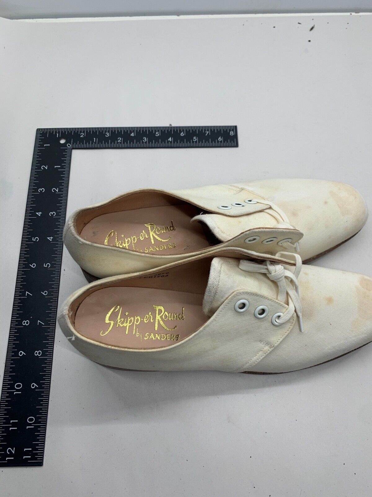 Original WW2 British Army Women's White Summer Shoes - ATS WAAF - Size 240 - The Militaria Shop