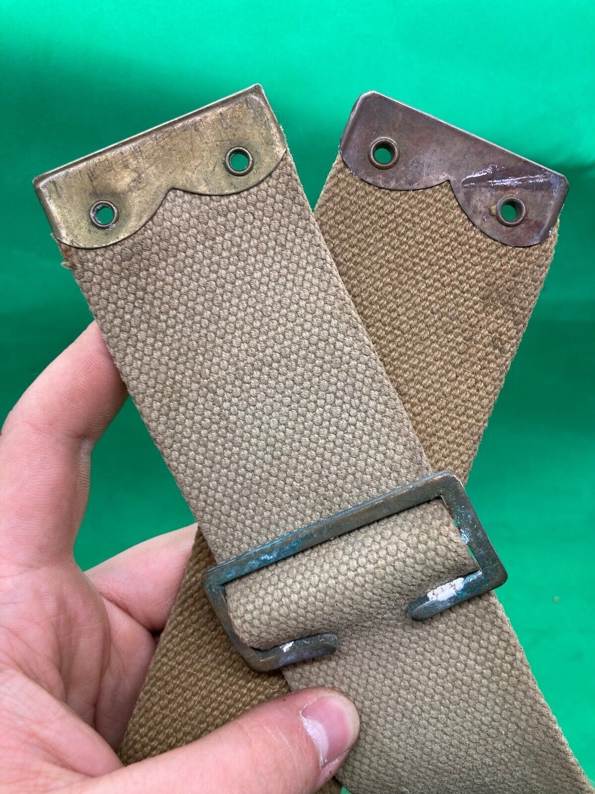 Original WW2 Pattern British Army L Straps Pair - 37 Pattern Webbing Haversack - The Militaria Shop