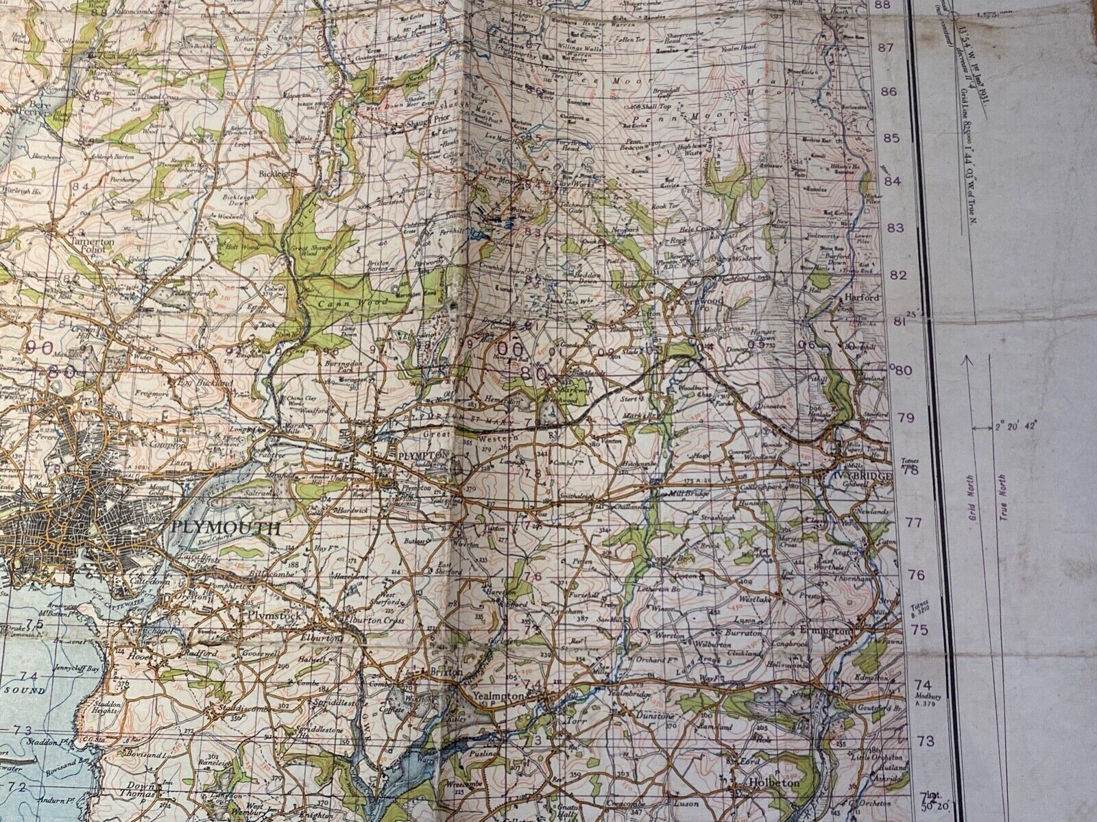 WW2 1940 British Army General Staff - War Office Army Map of PLYMOUTH. - The Militaria Shop