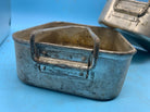 Original WW2 British Army Soldiers Mess Tin Set - Two Piece - Fold Out Handles - The Militaria Shop