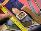 WW2 British Army Hussars Blue Canvas and Leather Belt with Fittings. 30 inch. - The Militaria Shop