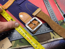 Load image into Gallery viewer, WW2 British Army Hussars Blue Canvas and Leather Belt with Fittings. 30 inch. - The Militaria Shop
