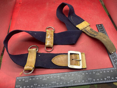 WW2 British Army Hussars Blue Canvas and Leather Belt with Fittings - The Militaria Shop