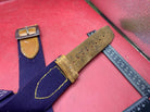 WW2 British Army Hussars Blue Canvas and Leather Belt with Fittings. - The Militaria Shop