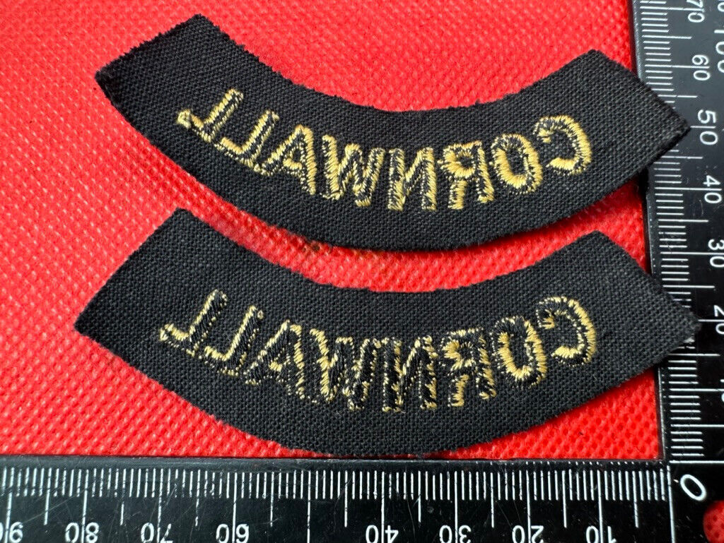 Original WW2 British Home Front Civil Defence Cornwall Shoulder Titles - The Militaria Shop