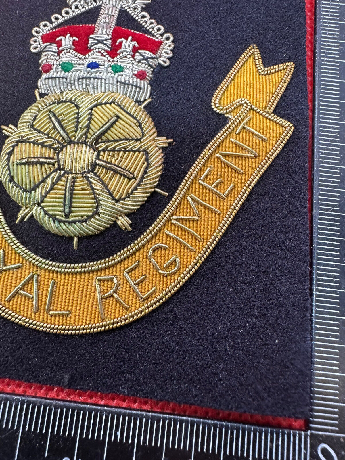British Army Bullion Embroidered Blazer Badge - The Loyal Regiment - Kings Crown - The Militaria Shop