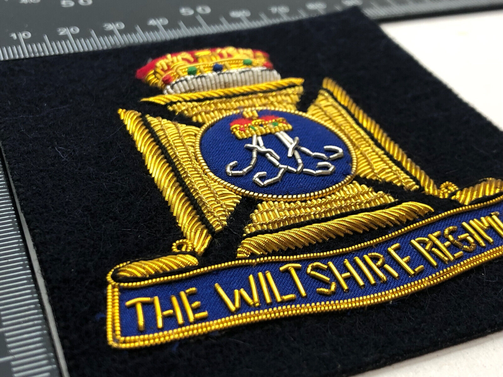 British Army Bullion Embroidered Blazer Badge - The Wiltshire Regiment - The Militaria Shop