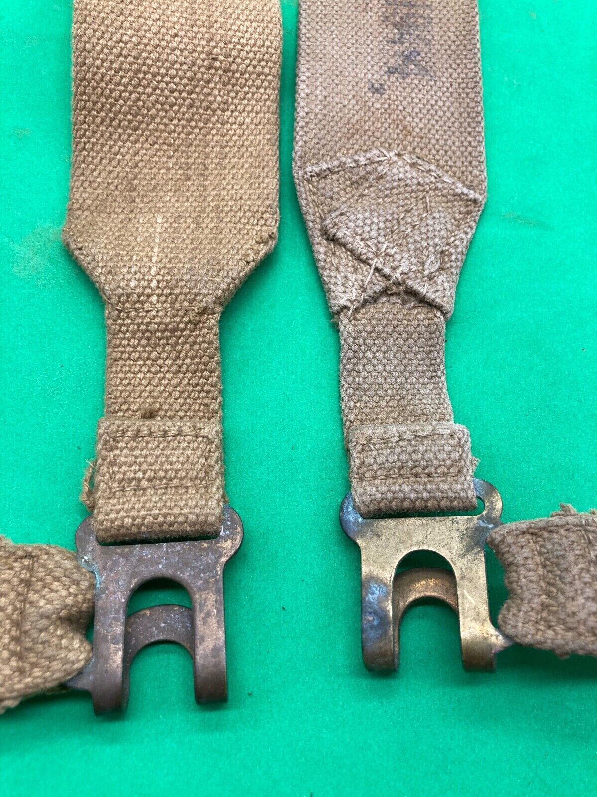 Original WW2 Pattern British Army L Straps Pair - 37 Pattern Webbing Haversack - The Militaria Shop