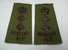 Mercian ACF OD Green Rank Slides / Epaulette Pair Genuine British Army - NEW - The Militaria Shop