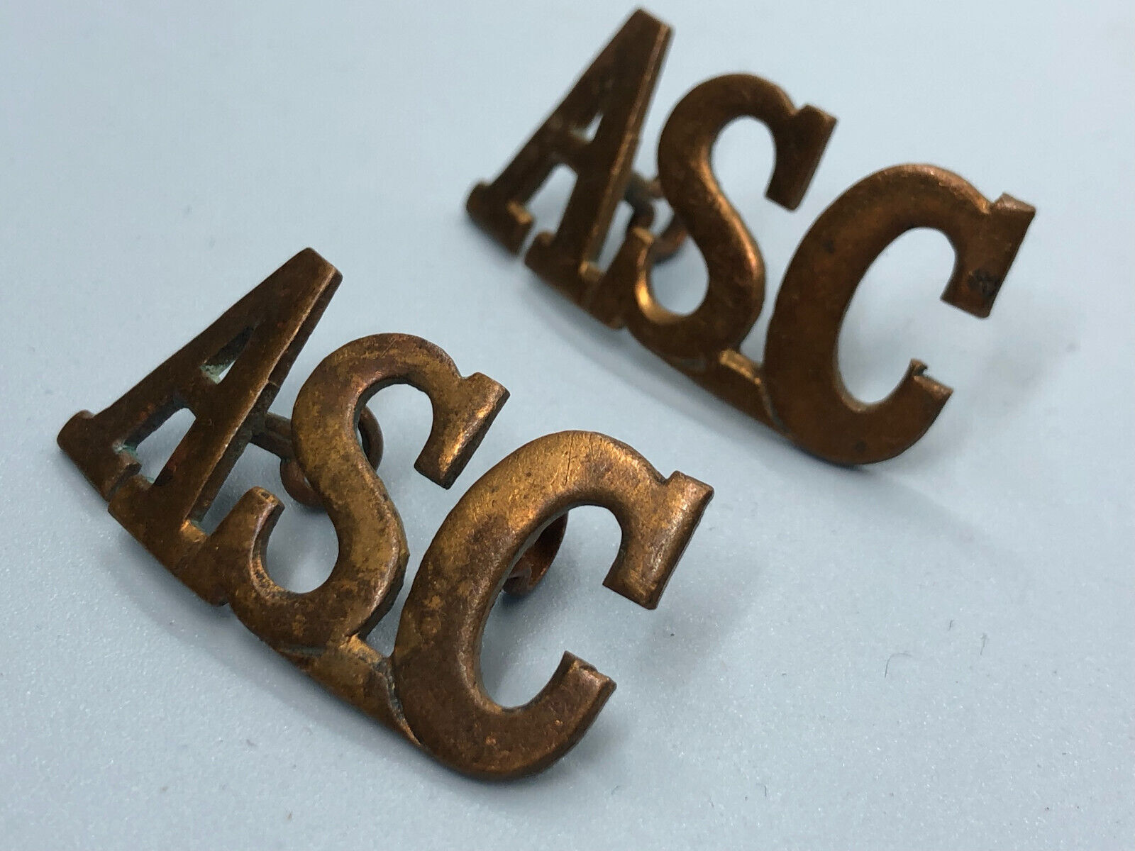Original WW1 British Army Service Corps (A.S.C.) Shoulder Titles - The Militaria Shop