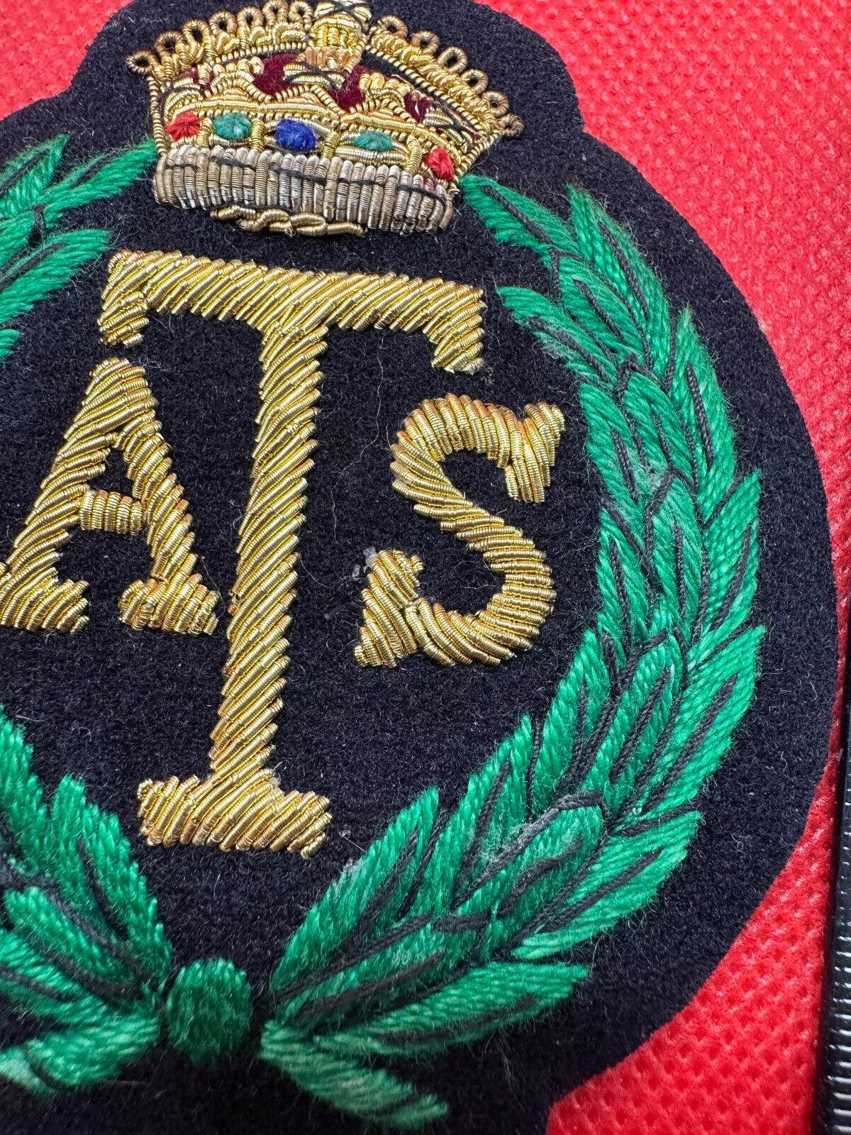 British Army Bullion Embroidered Blazer Badge - ATS - Auxiliary Territorial Serv - The Militaria Shop
