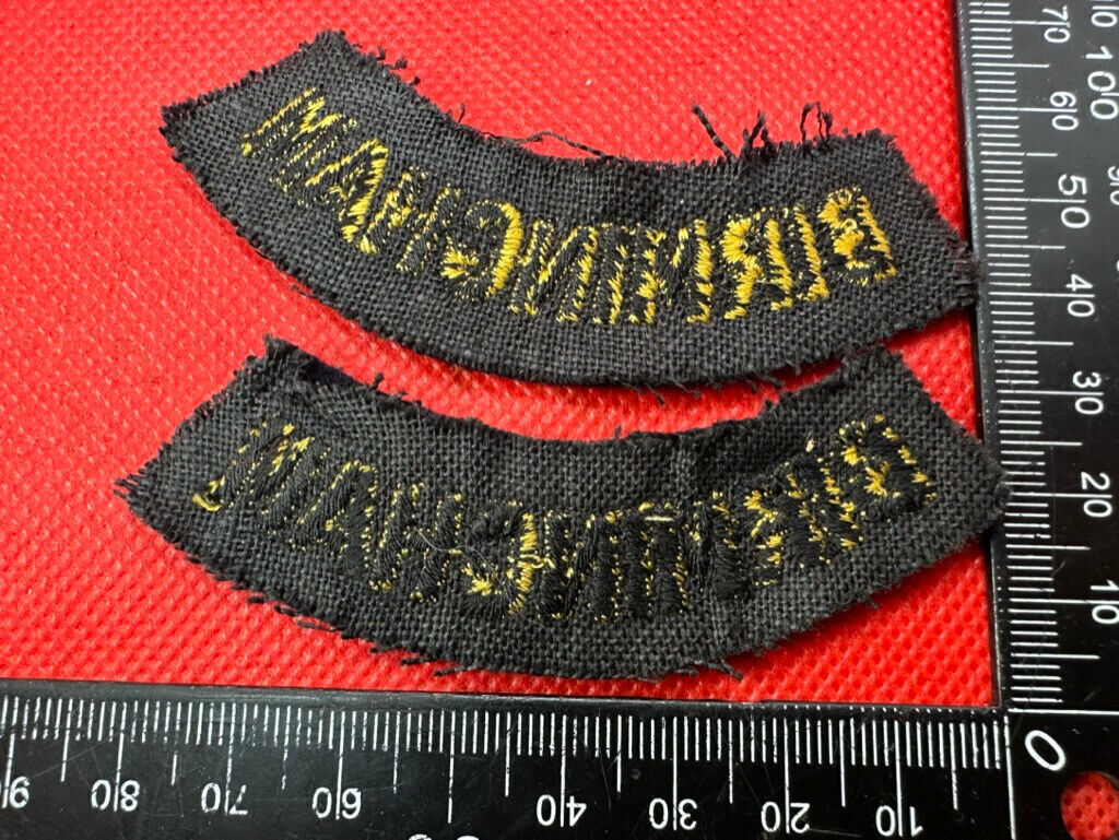 Original WW2 British Home Front Civil Defence Birmingham Shoulder Title Pair - The Militaria Shop
