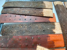WW2 German Army belt leather fastening strip. Brown leather reproduction. - The Militaria Shop