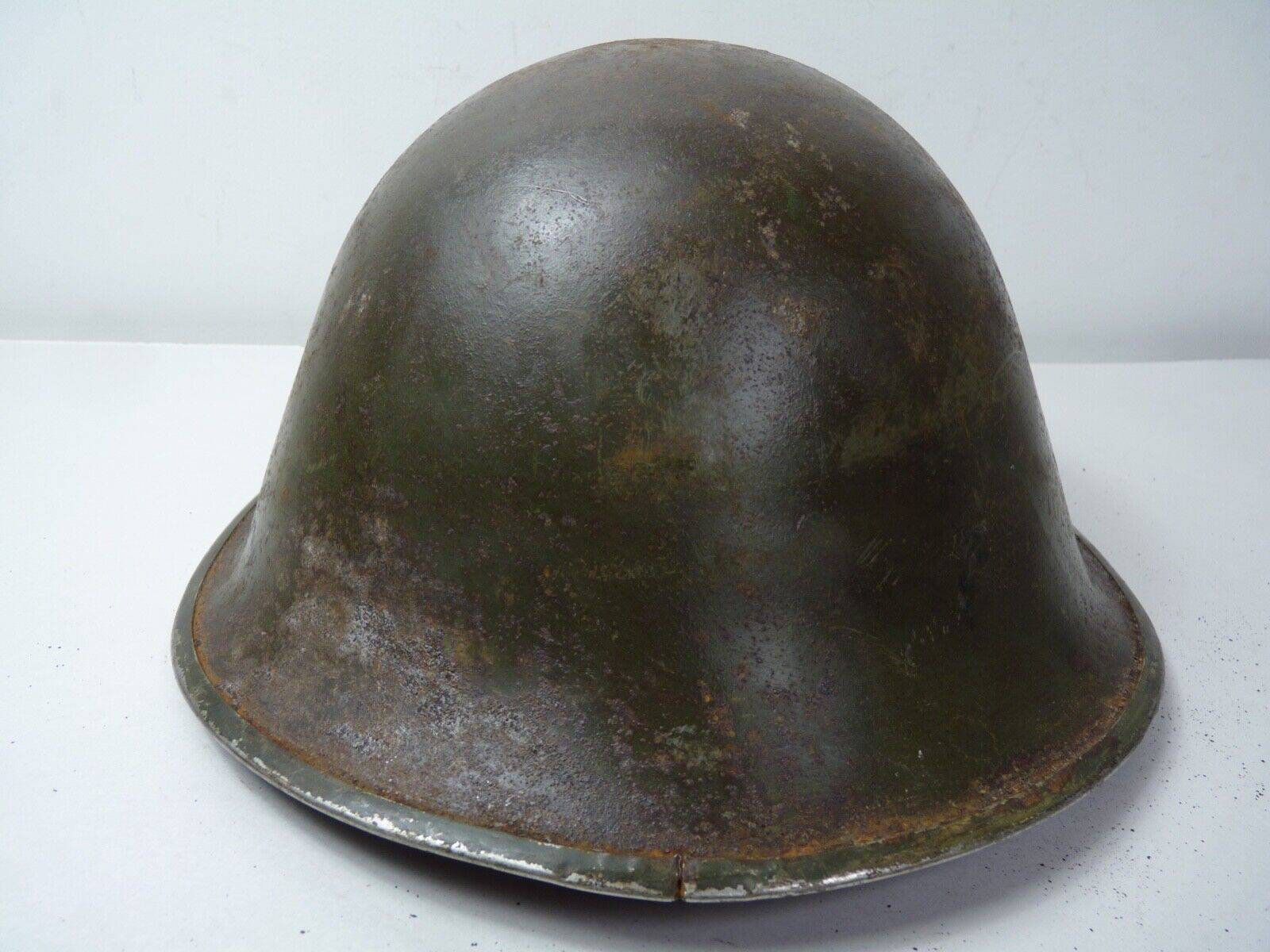 Original WW2 British / Canadian Army Mk3 High Rivet Turtle Army Combat Helmet - The Militaria Shop