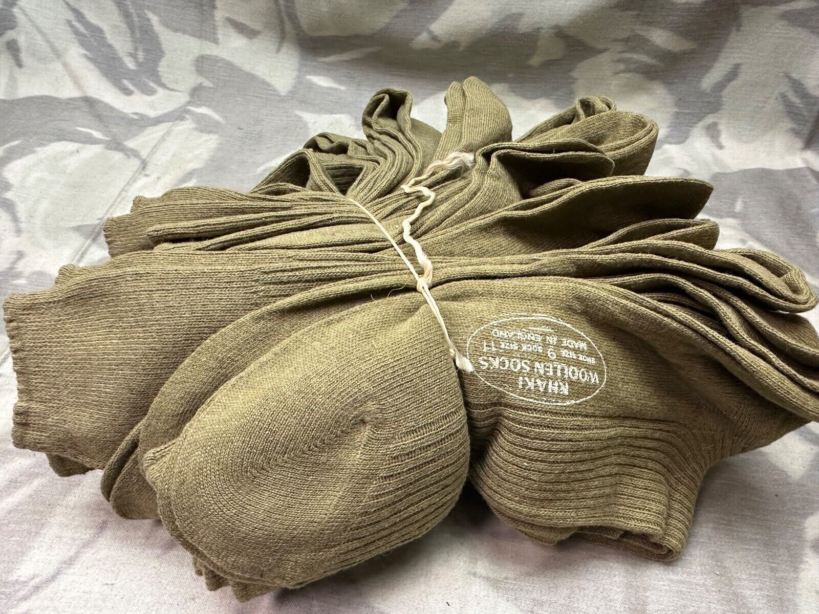 Original British Army WW2 New Old Stock Officers Wool Khaki Socks - Varied Sizes - The Militaria Shop