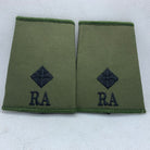 RA Royal Artillery Rank Slides / Epaulette Pair Genuine British Army - NEW - The Militaria Shop