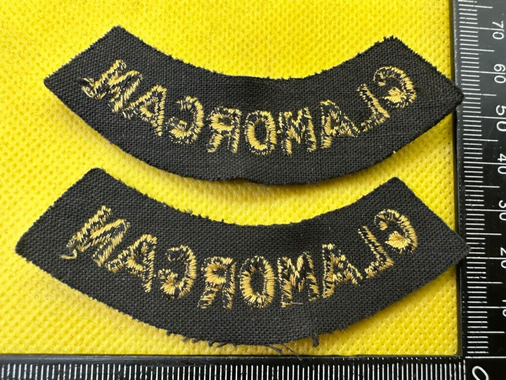 Original WW2 British Home Front Civil Defence Glamorgan Shoulder Titles - The Militaria Shop