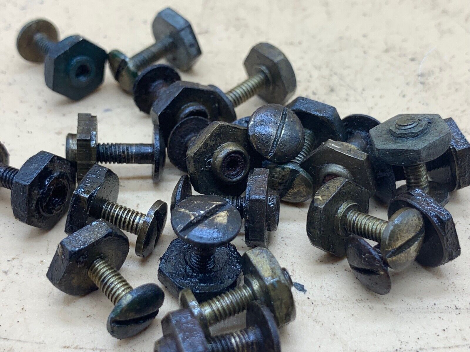 Original WW2 British Army Brodie / Turtle Mk1/2/3/4 Helmet Dome Screw & Nut - The Militaria Shop