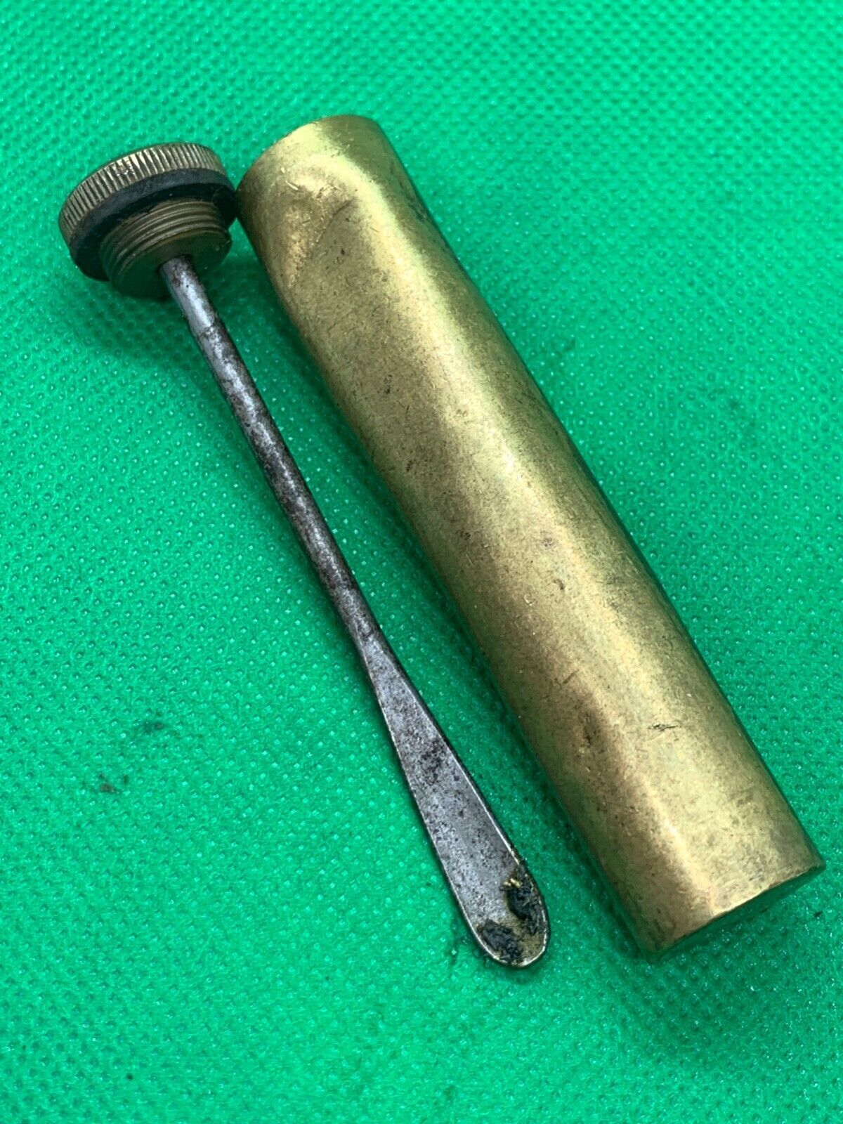 Original WW1 / WW2 British Army SMLE Lee Enfield Rifle Brass Oil Bottle - The Militaria Shop