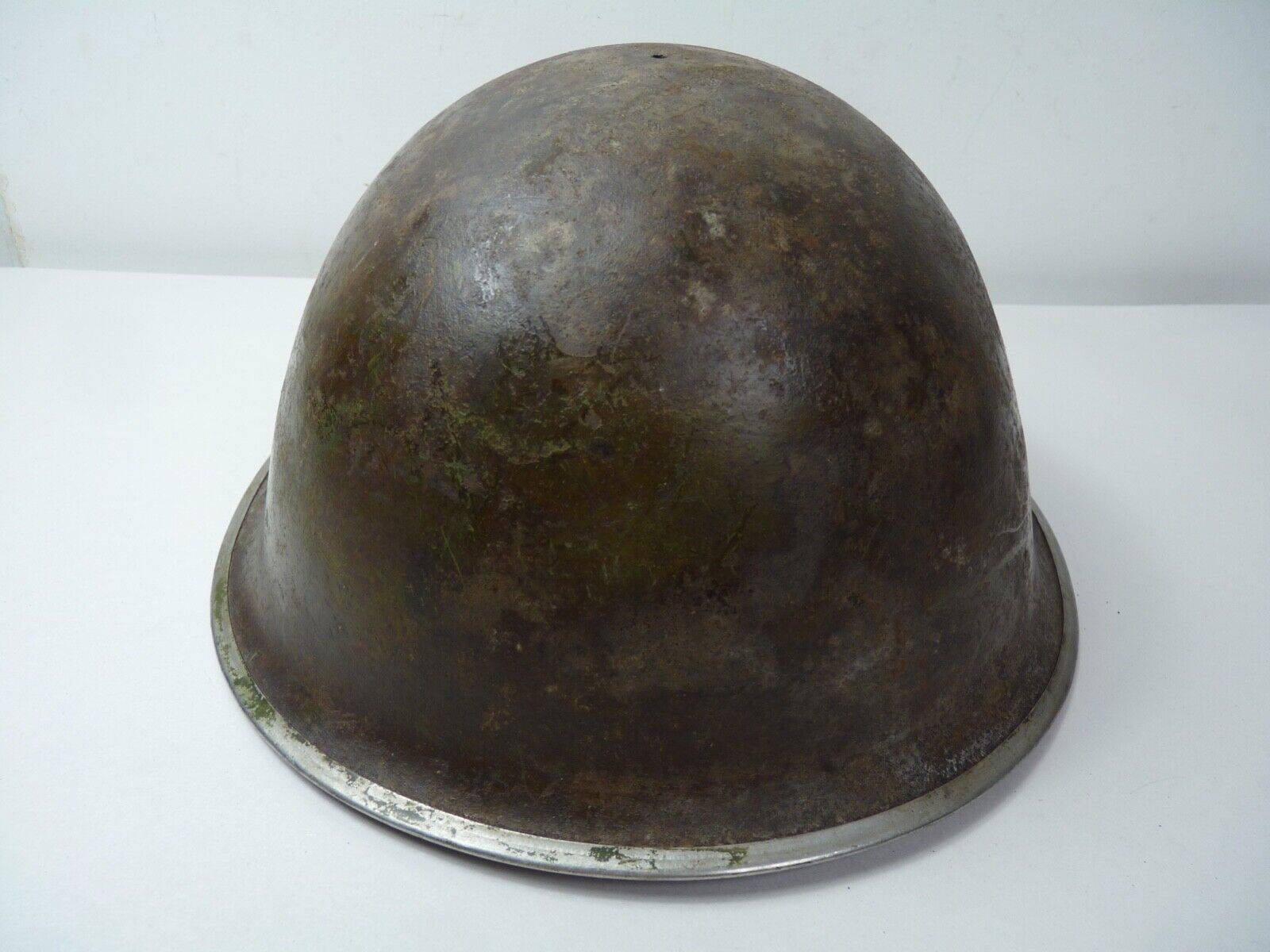 Original WW2 British / Canadian Army Mk3 High Rivet Turtle Army Combat Helmet - The Militaria Shop