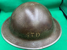 Original British Civil Defence Mk2 Brodie Helmet - S.T.D Marked - The Militaria Shop