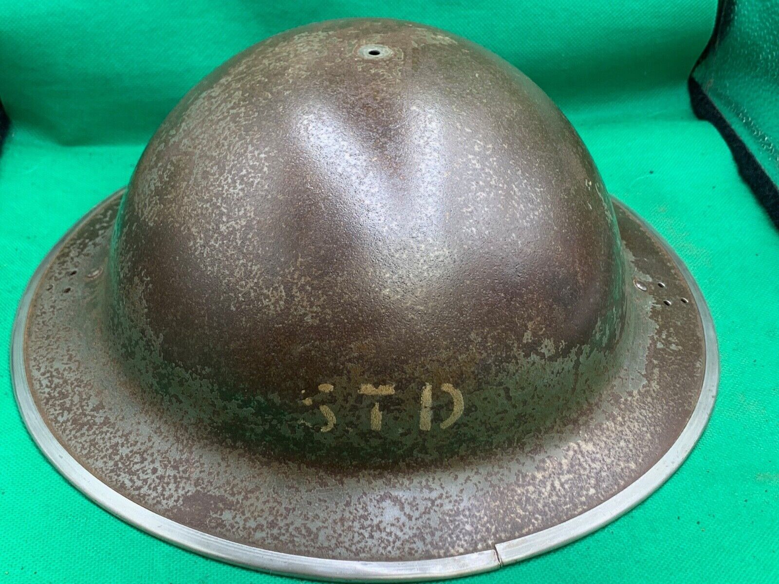 Original British Civil Defence Mk2 Brodie Helmet - S.T.D Marked - The Militaria Shop
