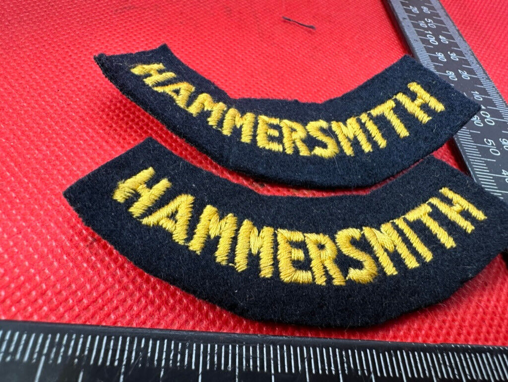 Original WW2 British Home Front Civil Defence Hammersmith Shoulder Titles - The Militaria Shop
