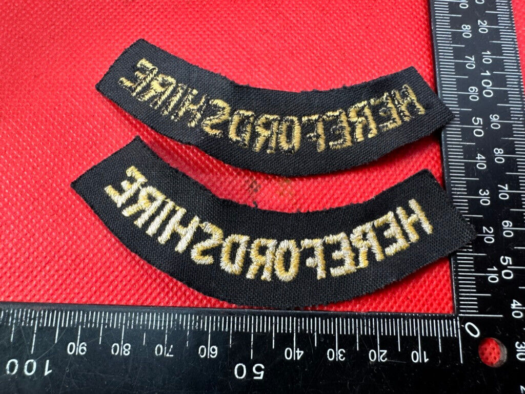 Original WW2 British Home Front Civil Defence Herefordshire Shoulder Titles - The Militaria Shop