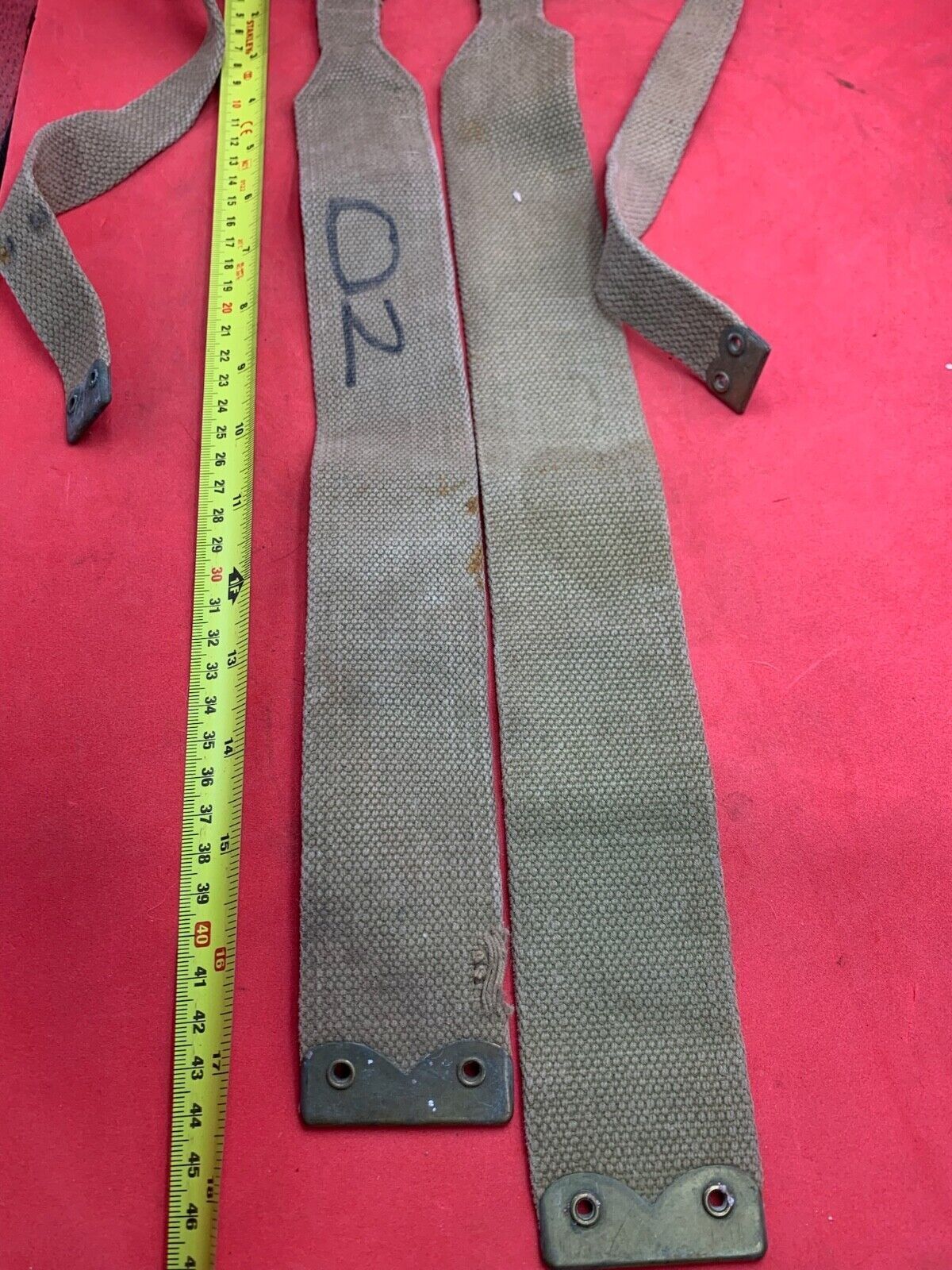 Original WW2 Pattern British Army L Straps Pair - 37 Pattern Webbing Haversack - The Militaria Shop
