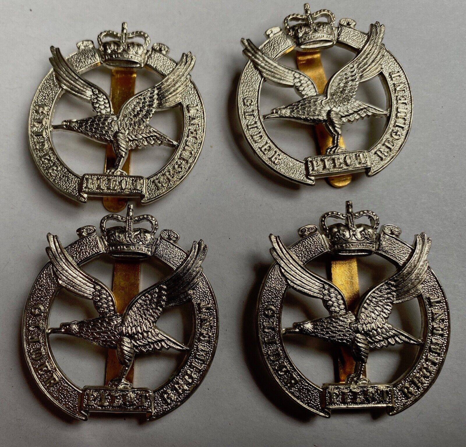 British Army Gilder Pilot Regiment white metal cap badge. - The Militaria Shop