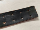 WW2 German Army belt leather fastening strip. Black leather reproduction. - The Militaria Shop