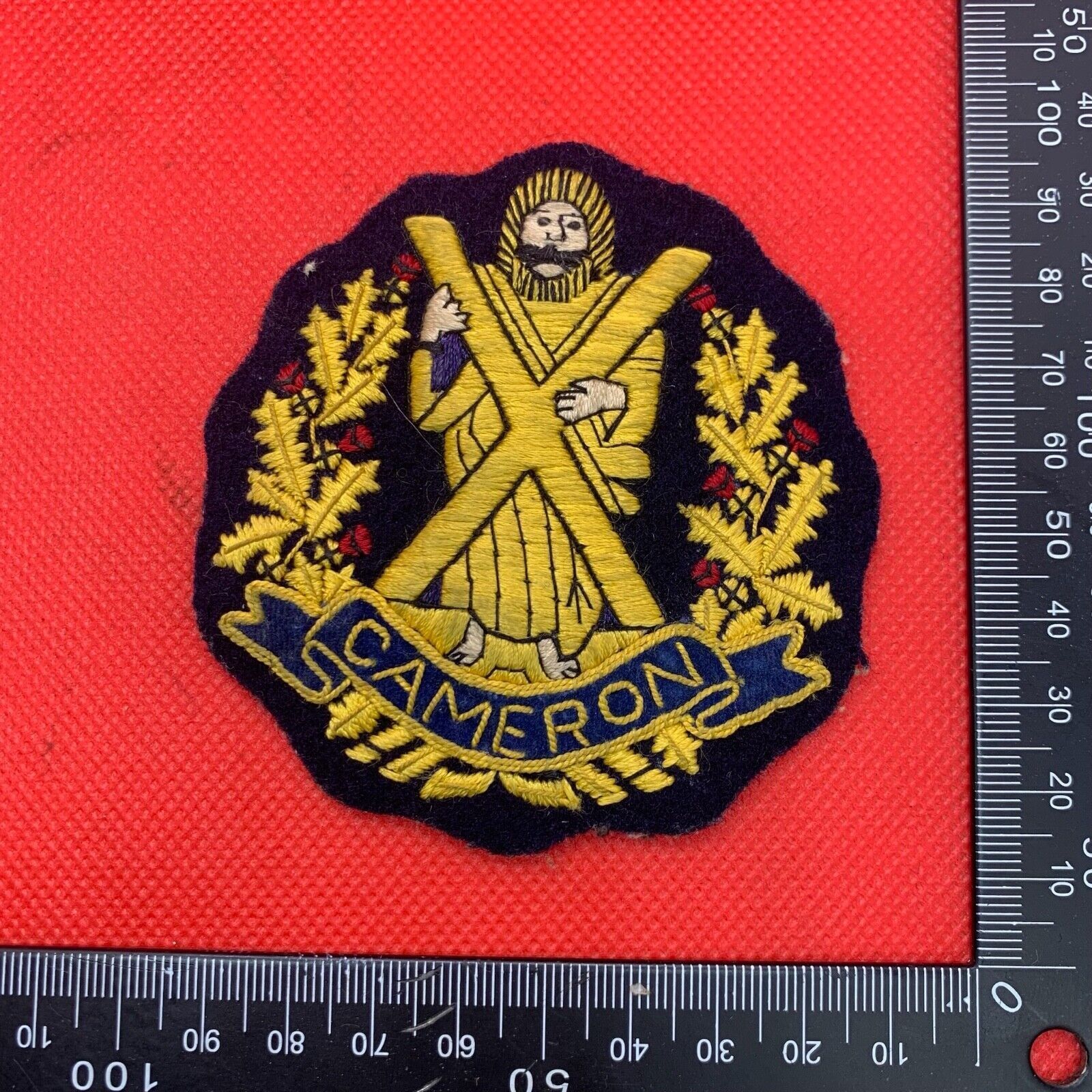 British Army Cameron Highlanders Regiment Embroidered Blazer Badge - The Militaria Shop