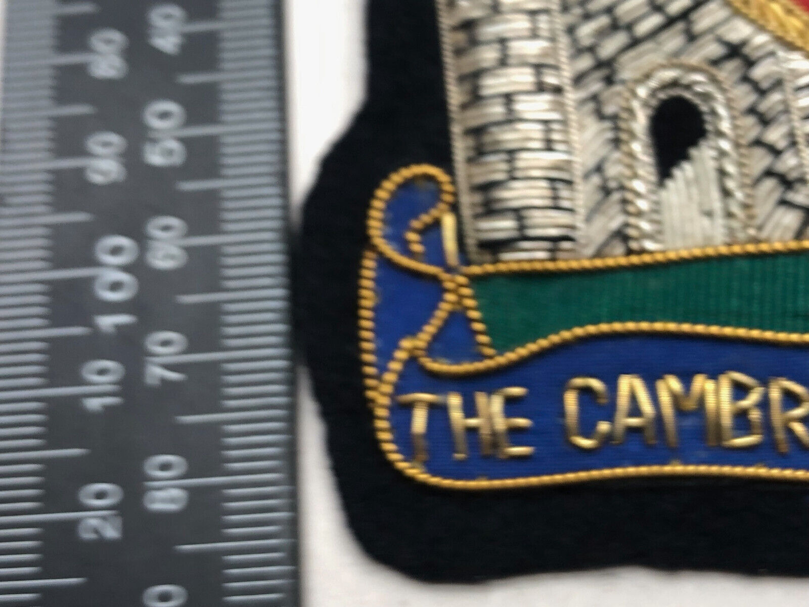 British Army Bullion Embroidered Blazer Badge - The Cambridgeshire Regiment - The Militaria Shop