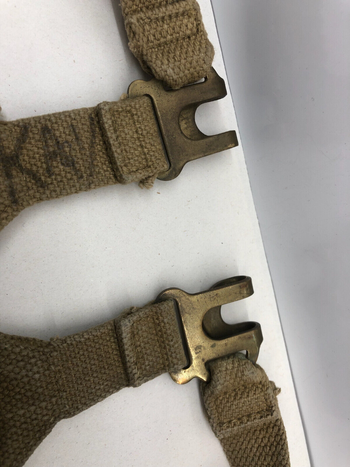 Original WW2 British Army 37 Pattern L Straps Pair - Wartime Dated - The Militaria Shop