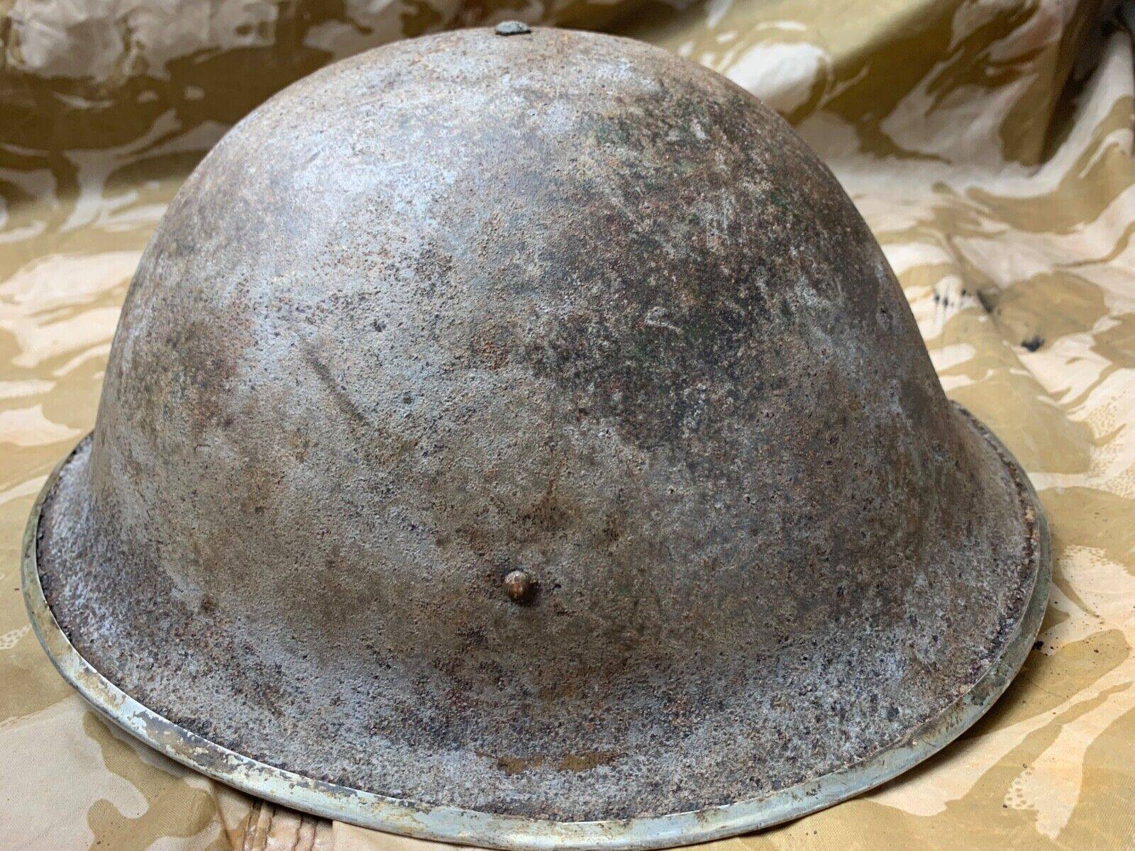 WW2 Mk3 High Rivet Turtle - British / Canadian Army Helmet - Nice Original - The Militaria Shop