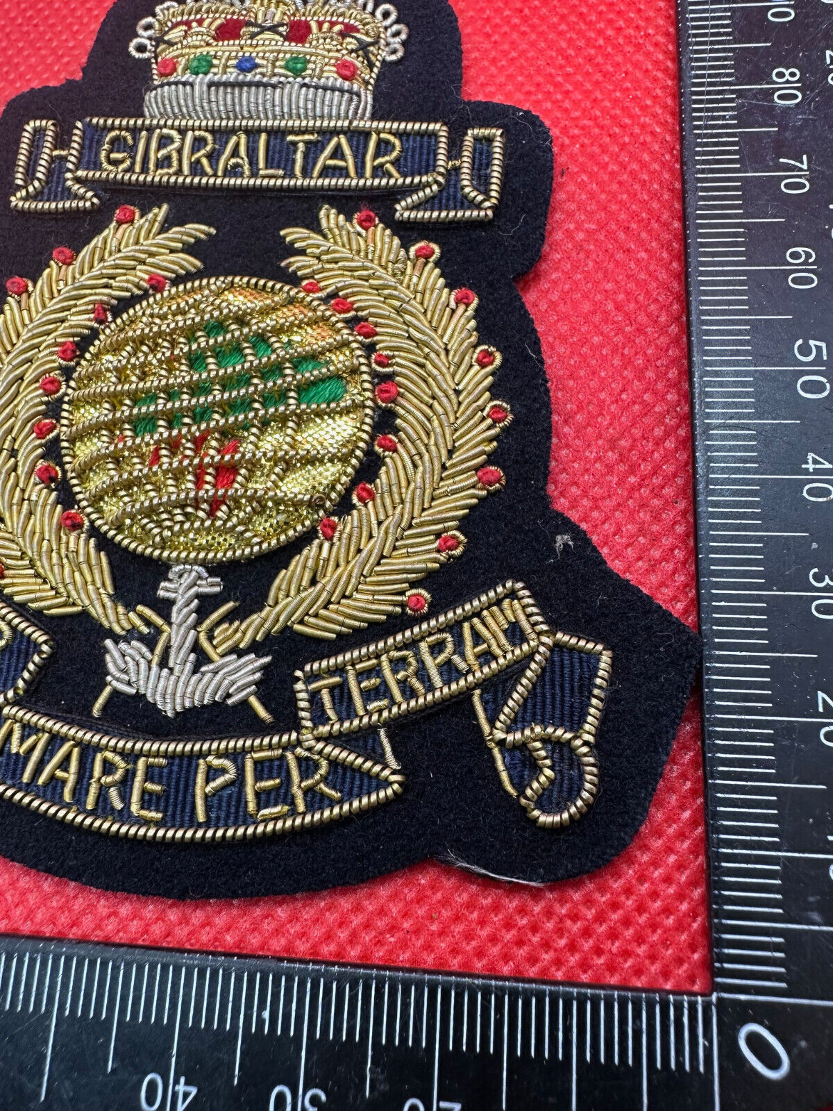 British Army Bullion Embroidered Blazer Badge - Royal Marines - Queen's Cro - The Militaria Shop
