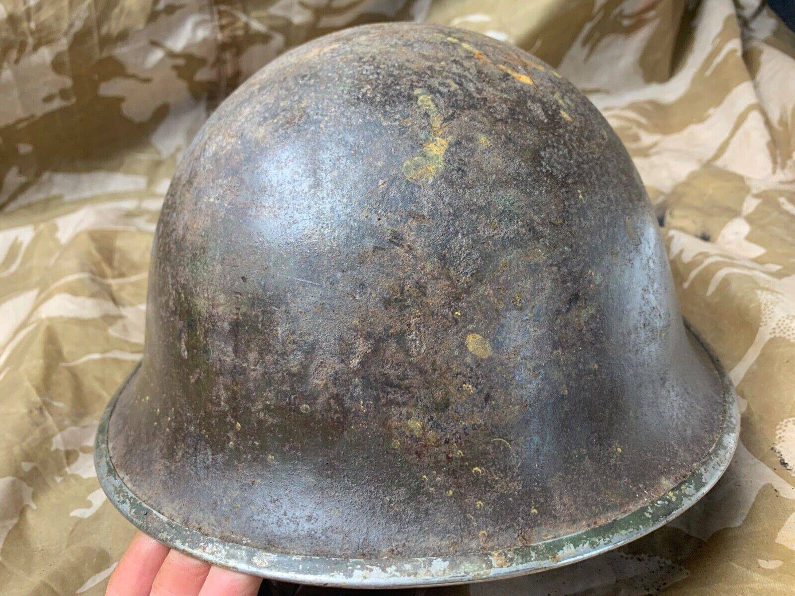 WW2 Mk3 High Rivet Turtle - British / Canadian Army Helmet - Nice Original - The Militaria Shop