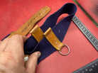 WW2 British Army Hussars Blue Canvas and Leather Belt with Fittings. 30 inch. - The Militaria Shop